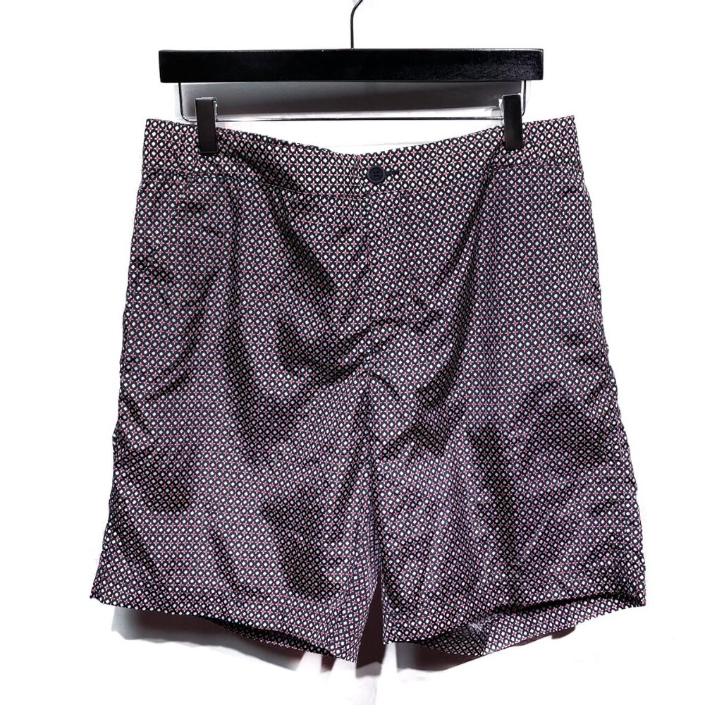 Louis Vuitton Navy Blue Red Petal Print Swim Trunks